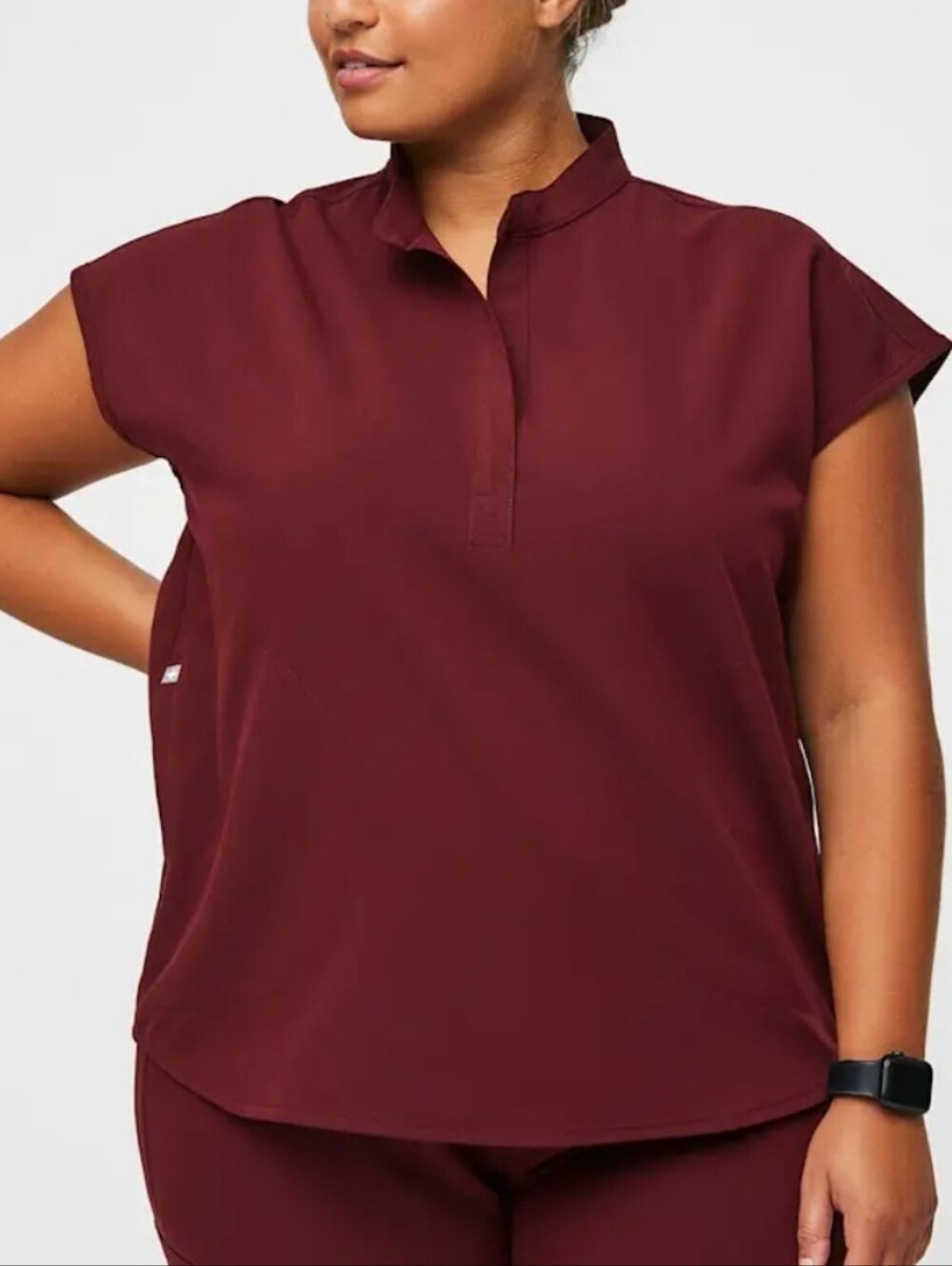 Figs Technical Collection Rafaela Oversized Scrub Top Burgundy Size XL